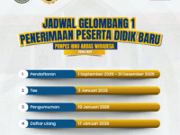 Jadwal Gelombang 1 Penerimaan Santri Baru Tahun Ajaran 2026/2027
